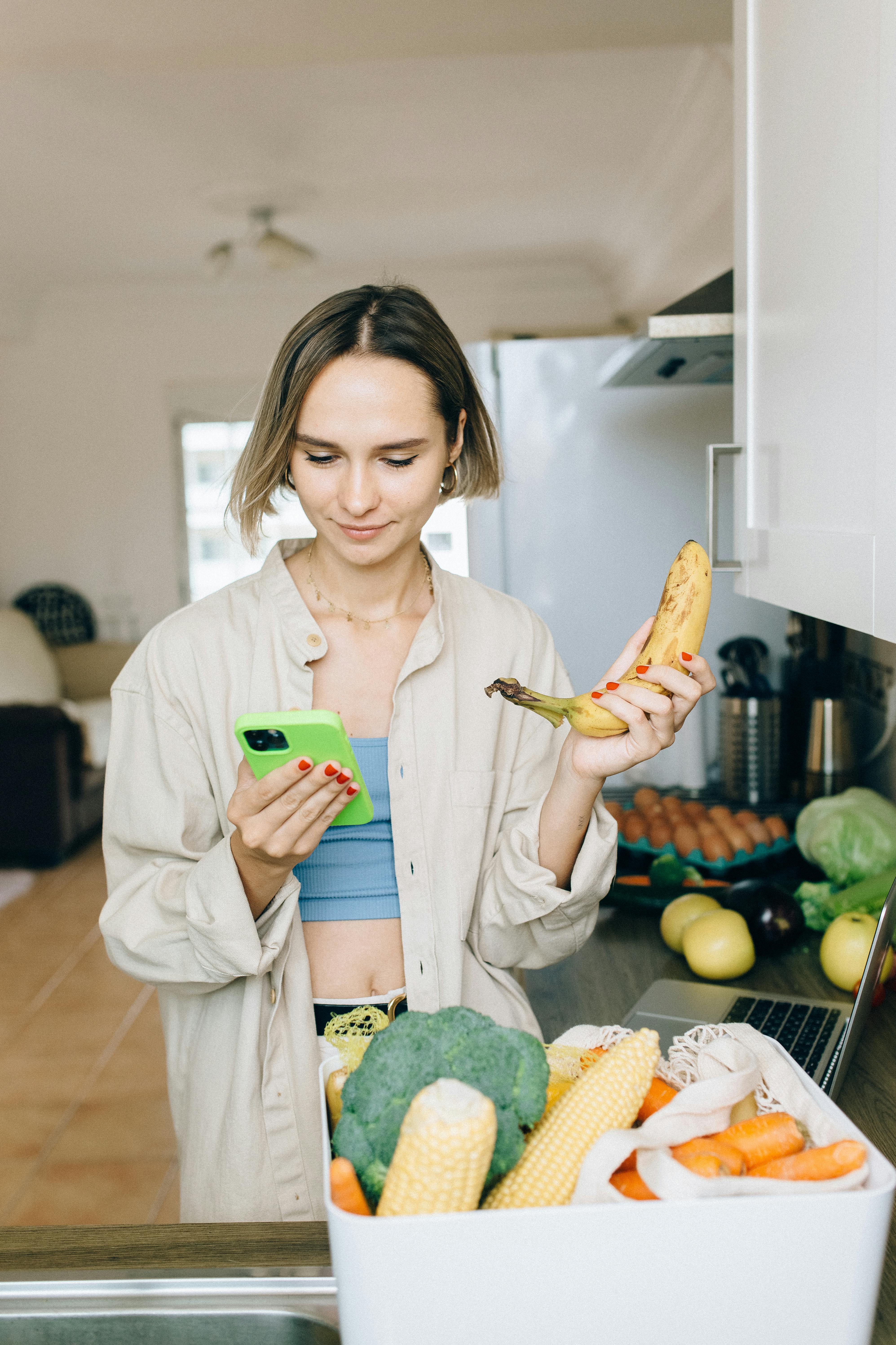 A colorful plate with a variety of healthy foods like fruits, vegetables, and nuts, representing a balanced meal.